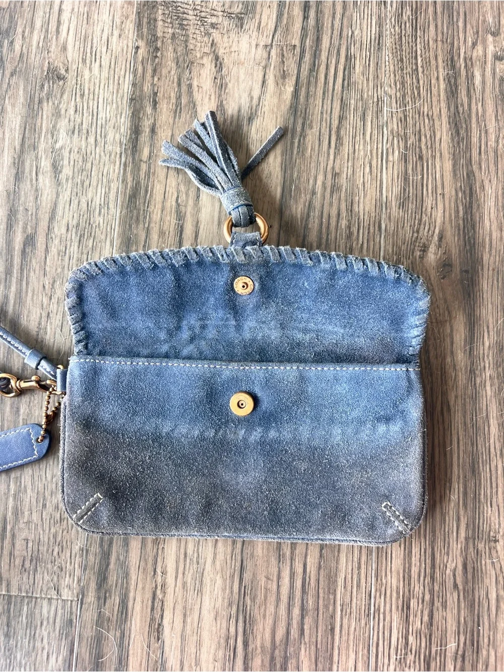 Coach Vintage Soho Blue Suede Wristlet
